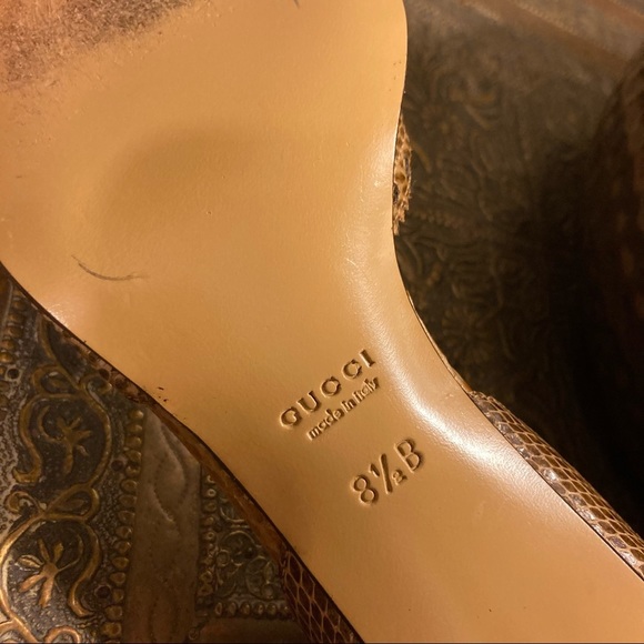 Gucci snakeskin (?) open toe heals size 8.5 - Picture 7 of 10